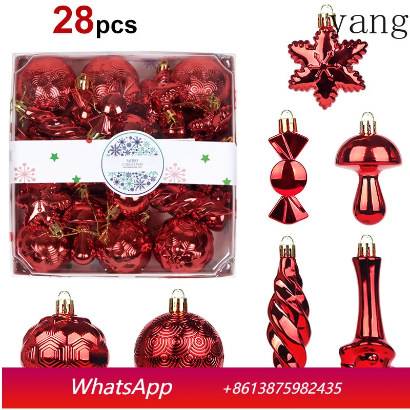 

CX Christmas Ball 28PCS Christmas Tree Pendant Electroplated Plastic Ball, Ornament