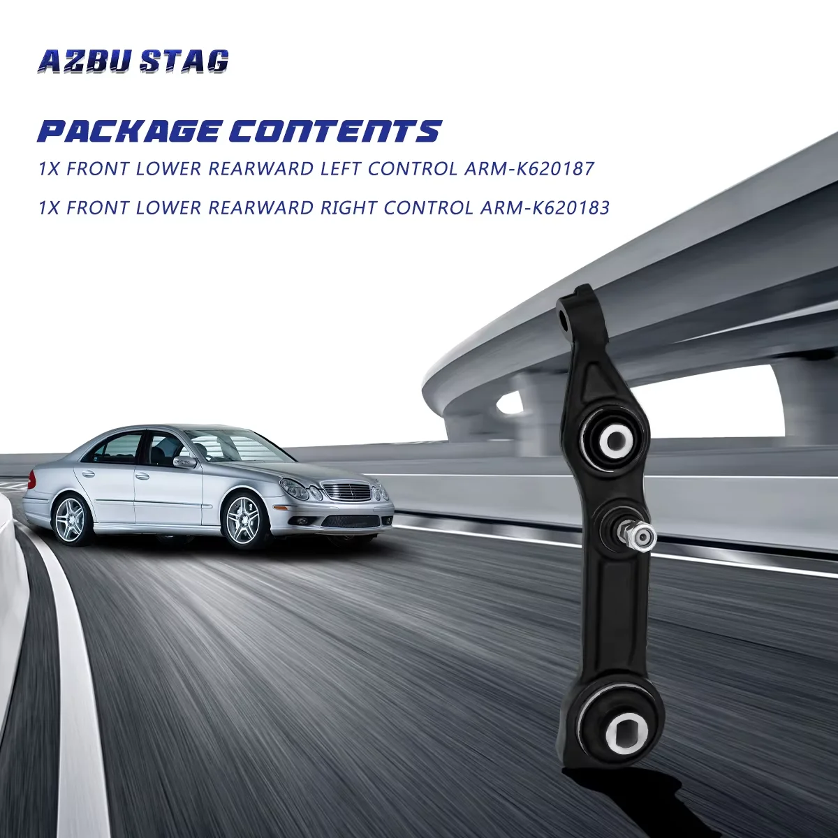 AzbuStag الجبهة السفلى ذراع التحكم الخلفي 2 قطعة مجموعات لمرسيدس بنز W211 CLS500 CLS63 AMG E500 E63 2003 2004 2005 2006-2011 #4