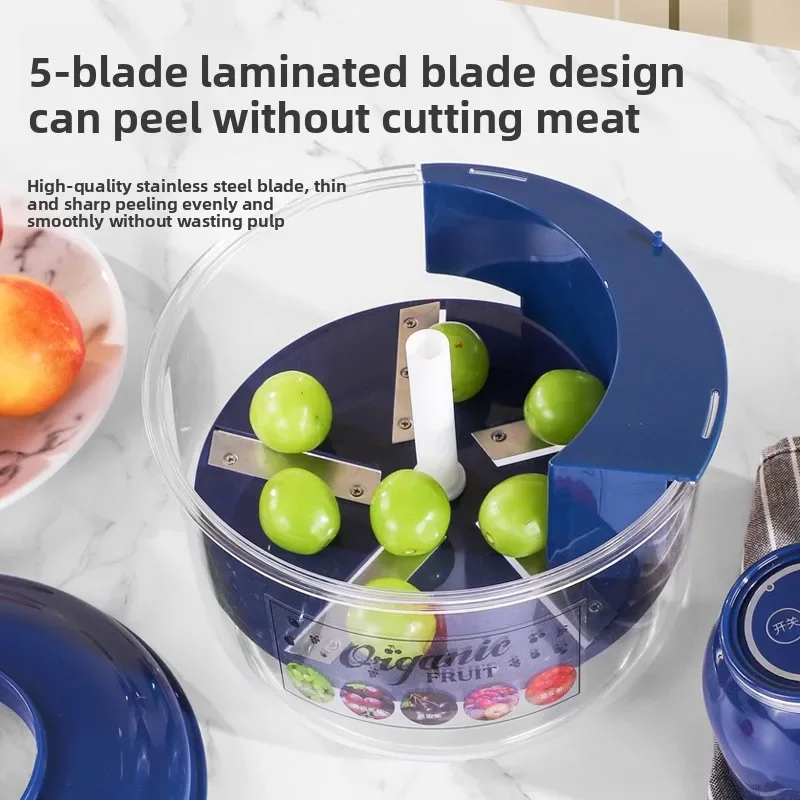 Hot Sale Automatic Green Grape Peeler Household Electric Fruit Peeling Machine Tool Stainless Steel and PP Material
