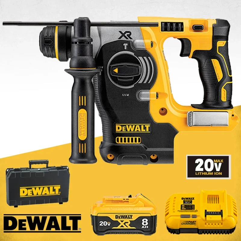 Dewalt-ロータリーハンマードリルキット、ブラシレスコードレスハンマー衝撃ドリル、20vリチウム電池、24mm、sds plus、dch273