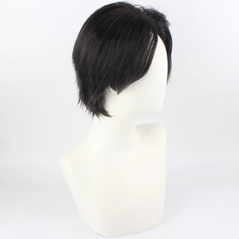 Japanischer Anime „Haikyuu!!“ Kuroo Tetsurou Perücke, schwarze Hochtemperatur-Seiden-Cosplay-Perücke