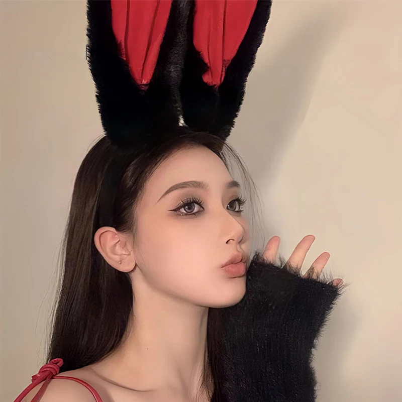 Bande de sauna d'oreille de lapin en peluche extra large, bande de lapin de dessin animé doux, longue bande de sauna mignonne, bandeau de lapin, accessoires de cosplay d'anime