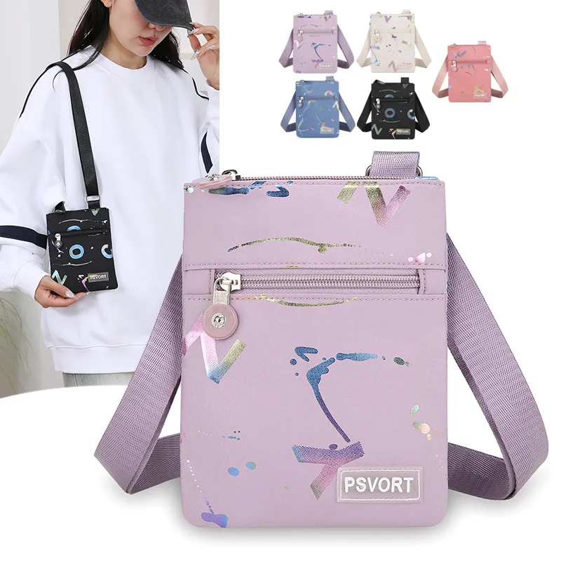 

Fashion Mobile Phone Bag Women Bow Nylon Messenger Bag All-match Small Crossbody Bag Adjustable Strap Purse Vertical Handbag