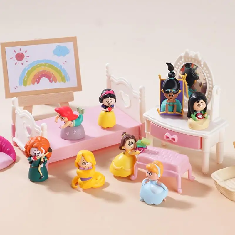 Jandoon Disney Runaway Princess Mini Bean Mystery Box Full Set 8 Designs Collectible PVC Mini Figurine Desktop Decor Toys Gift view 3