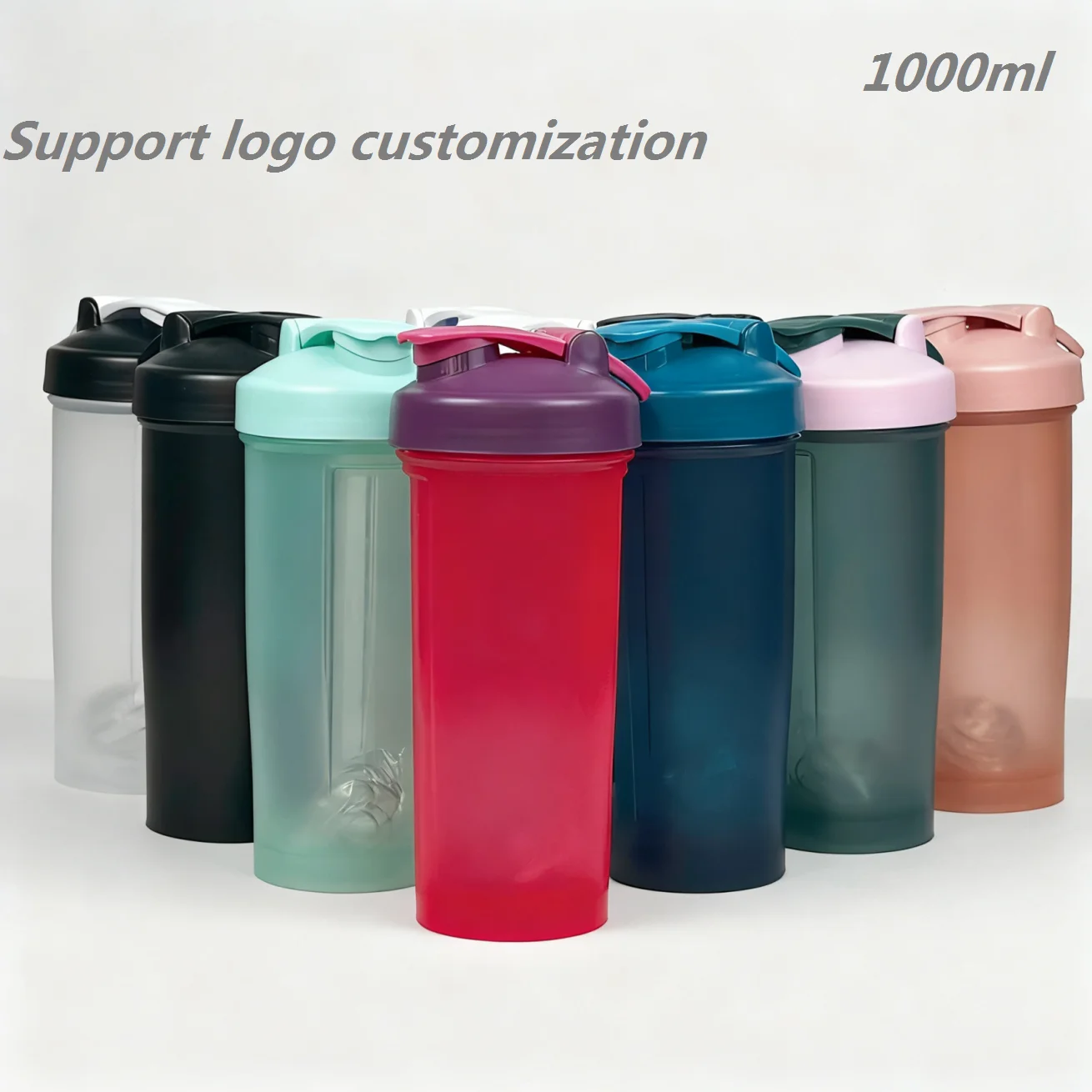1000ml PP Water Bottle Shaker Ball Reusable Waterproof Sports Water Cup  Fitness Gym Camping Hiking Outdoor Travel Drink Bottle