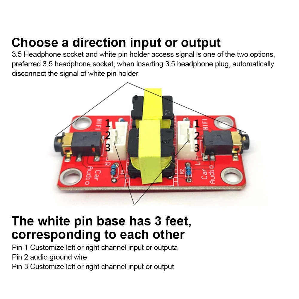 Audio Noise Common Ground Noise Isolation Board Car Navigation GPS Current Sound Filtering Elimination 3.5MM AUX Socket