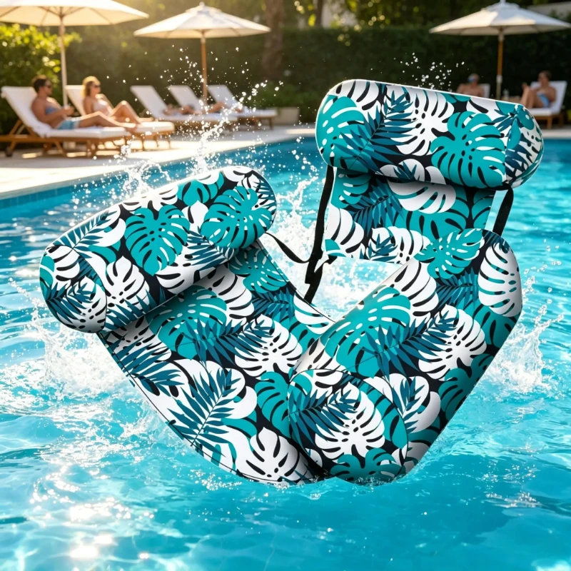 Inflatable Pool Floats Chair Adult with Built-in Back and Arm Support Airbags Easy Inflate Perfect for Relaxing in Pool or Beach