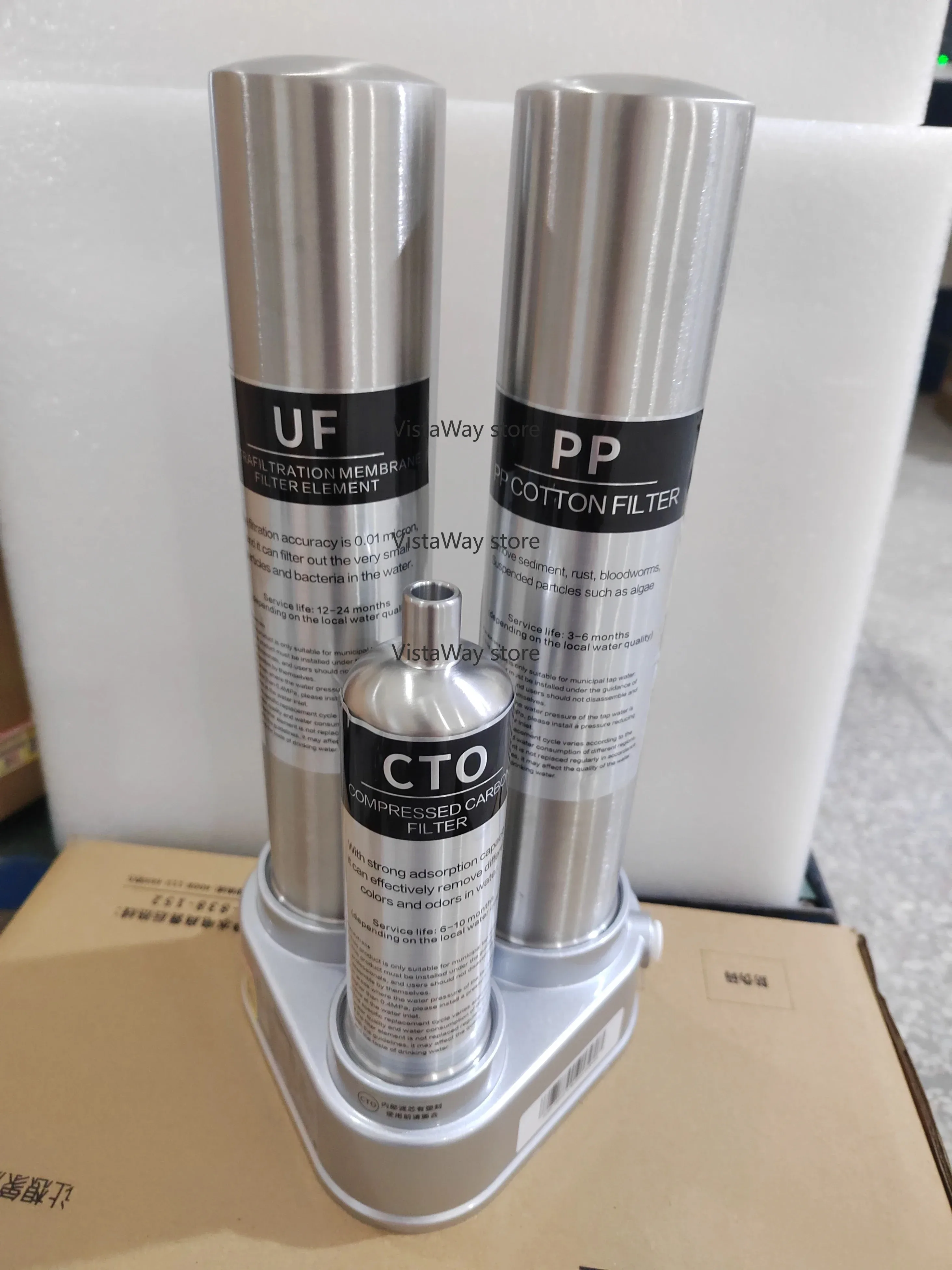 فلتر مياه لطاولة المطبخ 304 من الفولاذ المقاوم للصدأ لتنقية المياه بالترشيح الفائق للشرب المباشر