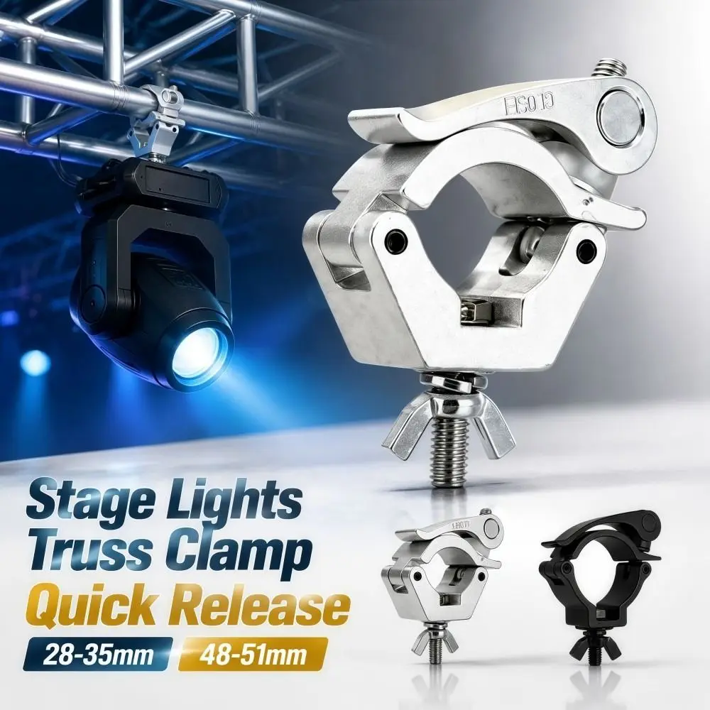 Quick Release Stage Lights Truss Clamp Aluminum Alloy 28-35mm 48-51mm Lamp Hanger Hooks Sturdy Clip Bracket DJ Light Clamps