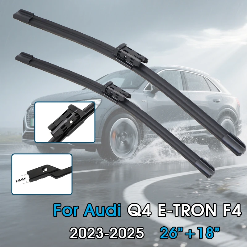 Auto Wischer Klingen Für Audi Q4 E-TRON F4 2023-2025 Windschutzscheibe Windschutz Frontscheibe Klingen Fit Push Button arm Auto Zubehör