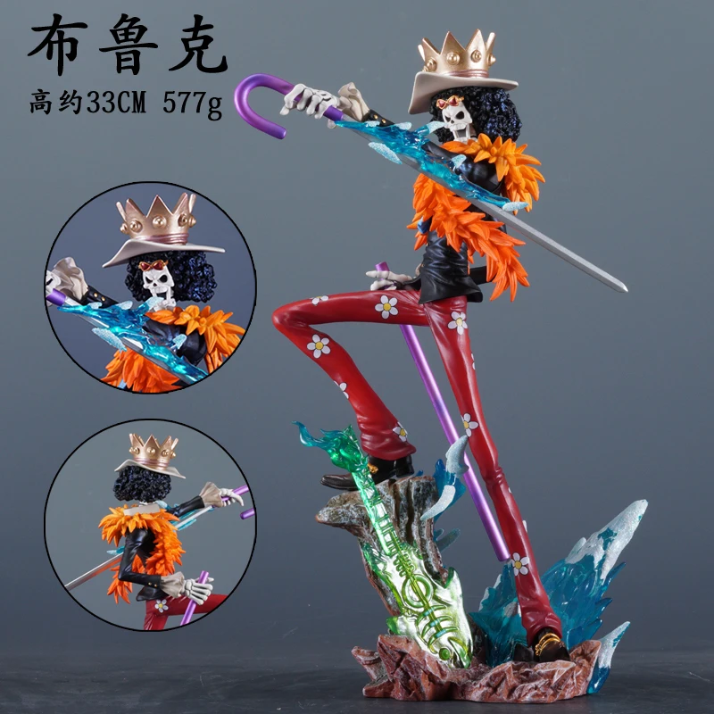 In Stock Anime One Piece Brook King Of Souls Musician Action Figure Two Years Later Meteor Burukku Figurine Model Statue Toy