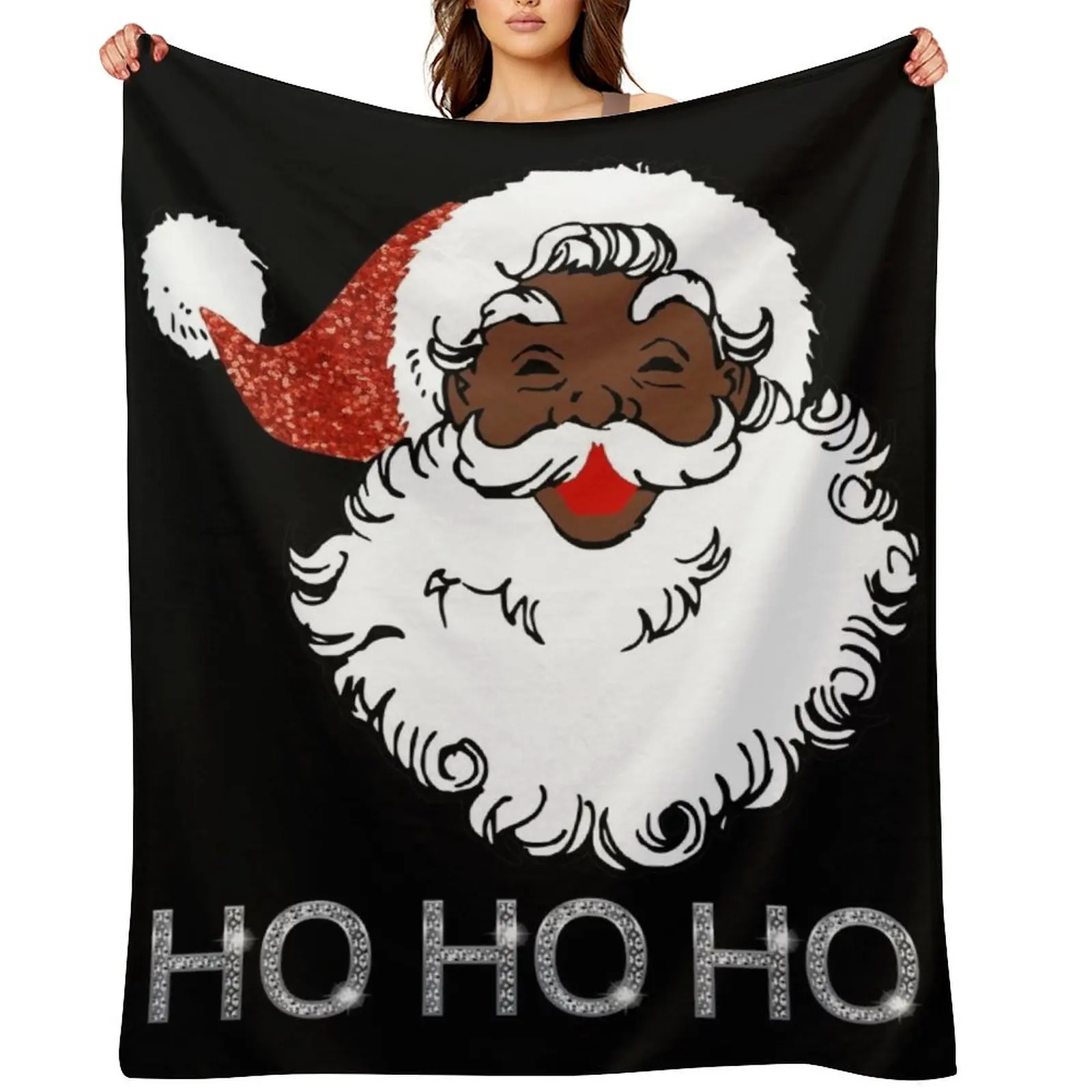 

ho black santa Throw Blanket Blankets For Baby heavy to sleep Tourist Comforter Blankets