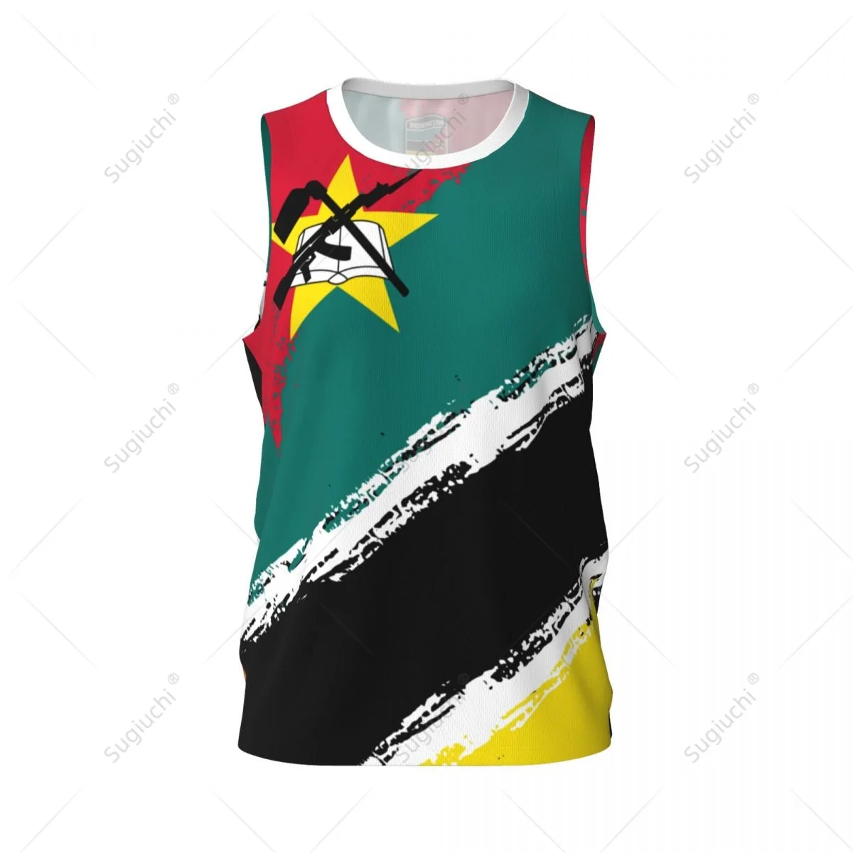 Men Basketball Sports Mozambique Flag Running Fitness Multifunction Jersey Sleeveless shirt Custom Name Nunber Exclusive