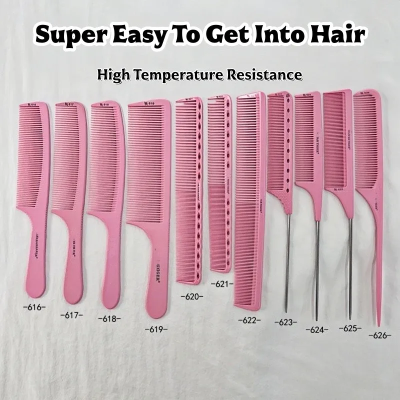 Red AntiStatic Hairdressing Comb Barber Specialized CuttingComb BarberShop Professional AccessoriesTools Male Female StylingComb