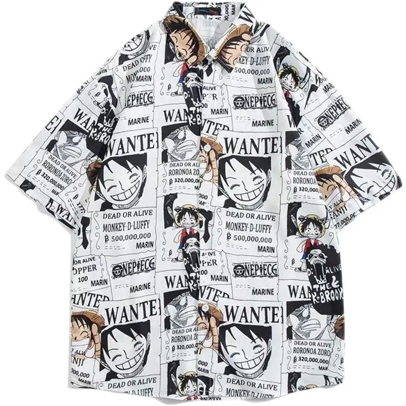 T-shirt d'été à manches courtes One Piece, motif dessin animé 2D, pour étudiants et couples, vêtement de plage, accessoire d'animation, vente en gros