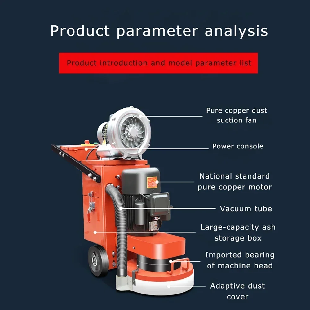 380V Cement Grinding Machine,Terrazzo Machine Refurbishment Ground,  Concrete Epoxy Floor Grinding and Polishing Machine