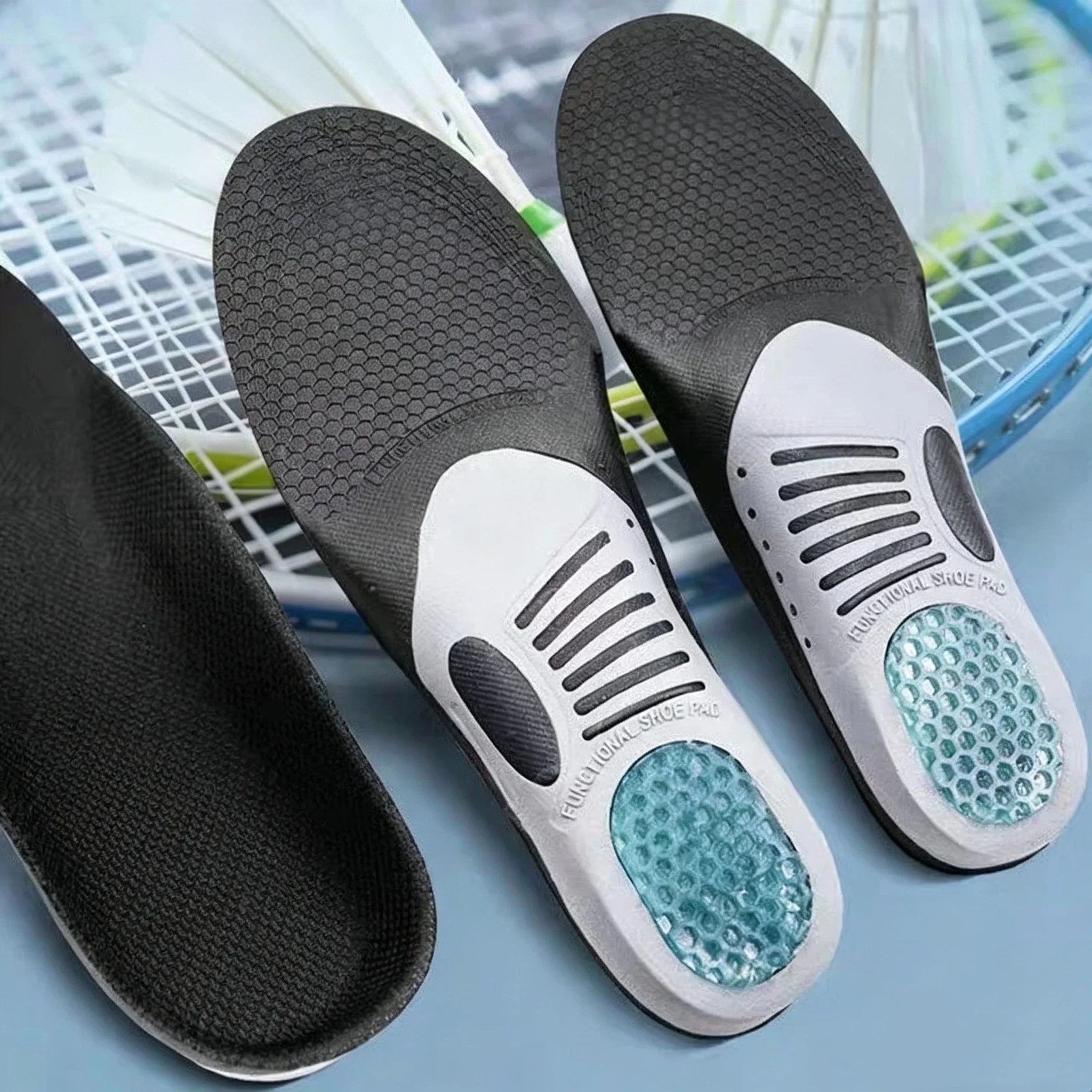 1 Paar orthopädische Einlegesohlen für Plantarfasziitis, Gel-Komfort-Einlegesohlen mit Fußgewölbestütze, Sport-Laufeinlagen, geeignet für Männer und Frauen – Detail 1
