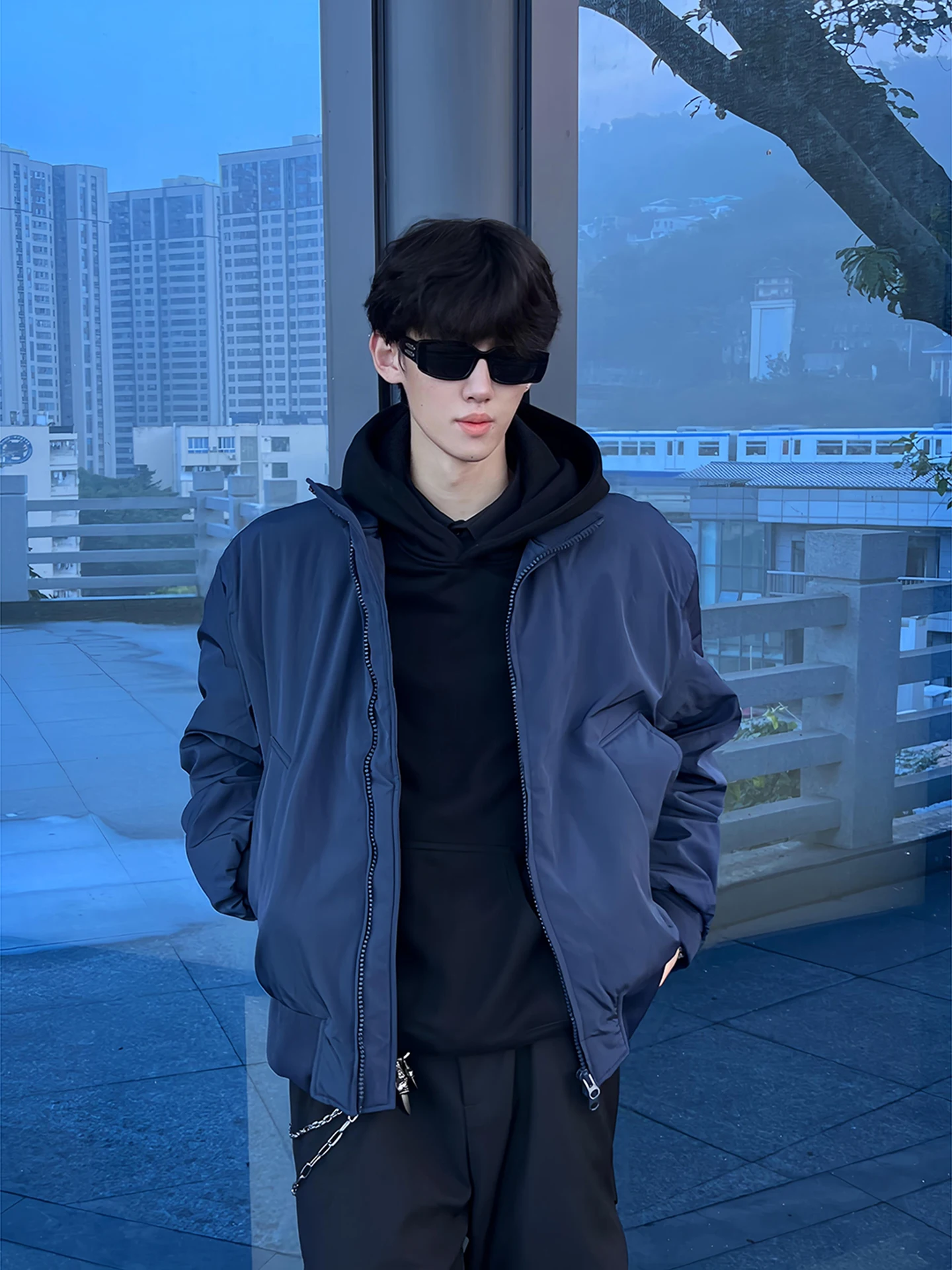 

Cotton Flight Jaet American Sle ort Baseball Coat Men's Warmth Winter Outerwear Polyester Fiber Zipper Closure Pure Color