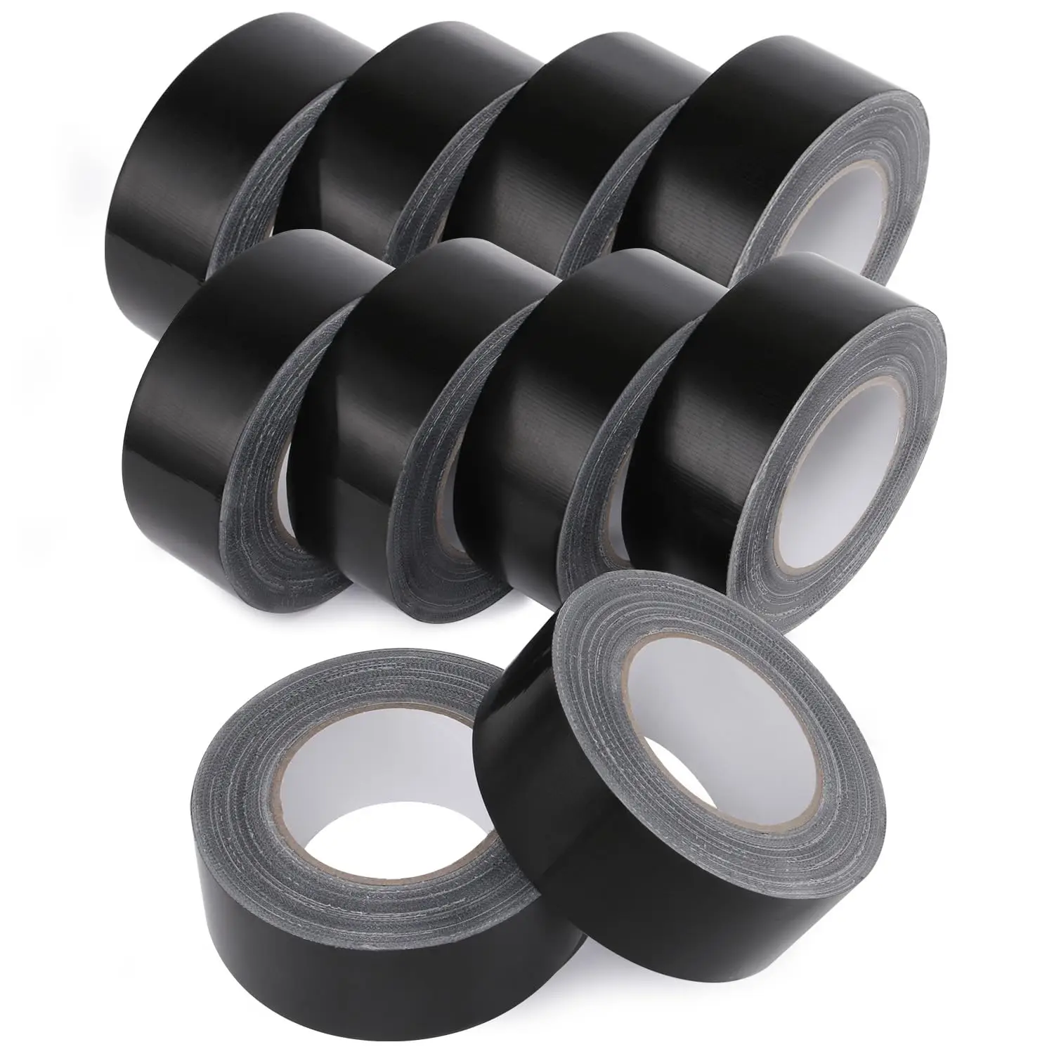 

10 Rolls Heavy Duty Thicker Black Duct Tapes, 17 mil No Residue Duct Tape for Packaging Taping Sealing Repairing Tying,