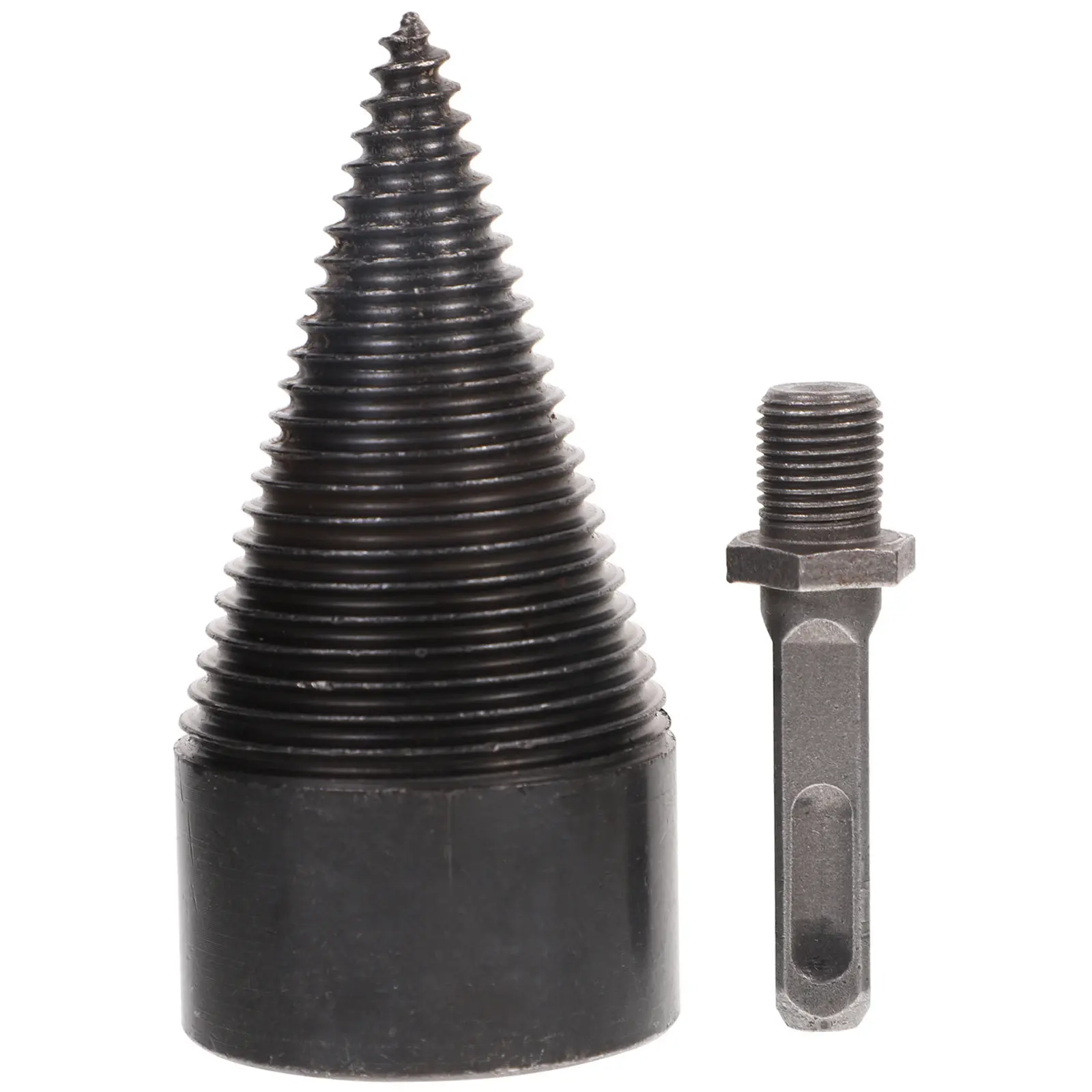 Firewood Log Splitter Drill Bit Steel Wood Splitter Cone Deep Thread Resistant Splitting Wood Tool
