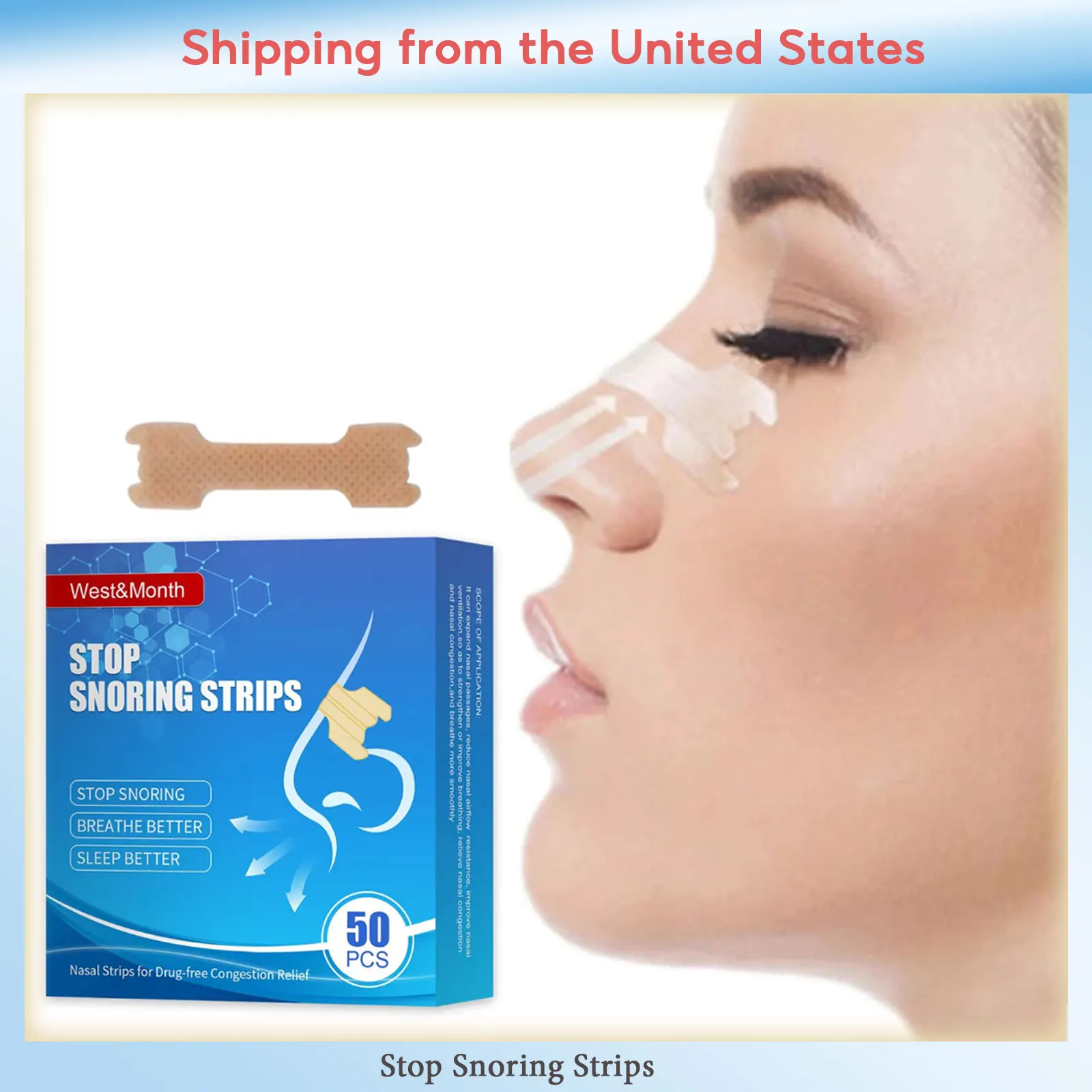 Breathe Nasal Strips Anti-snoring Adult Children Easier Better Breathe Nasal Congestion Ventilation Relief Stop Snoring Stickers