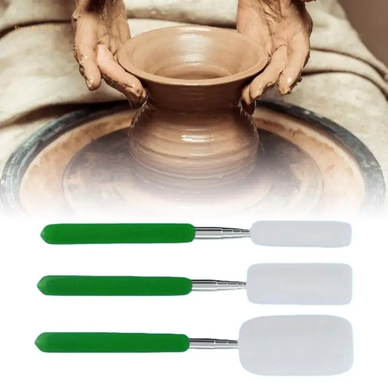 3Pcs Professional Telescoping Sponge Sticks Extendable Clay Sponge Sticks Dropship