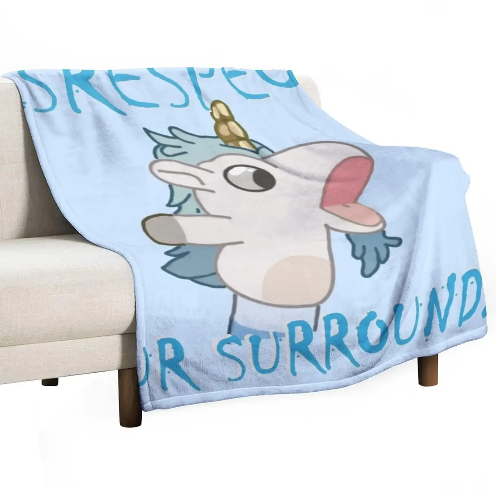 Unicorse Disrespect Your Surroundings Throw Blanket valentine gift ideas Hairy Thins Blankets