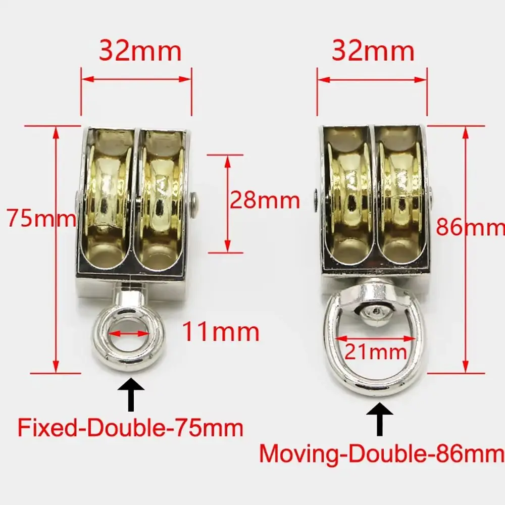 1 個新しい 43/58/86 ミリメートル移動プーリーミニシングル/ダブルホイールメッセンジャープーリー亜鉛合金金属シーブクラウンブロック