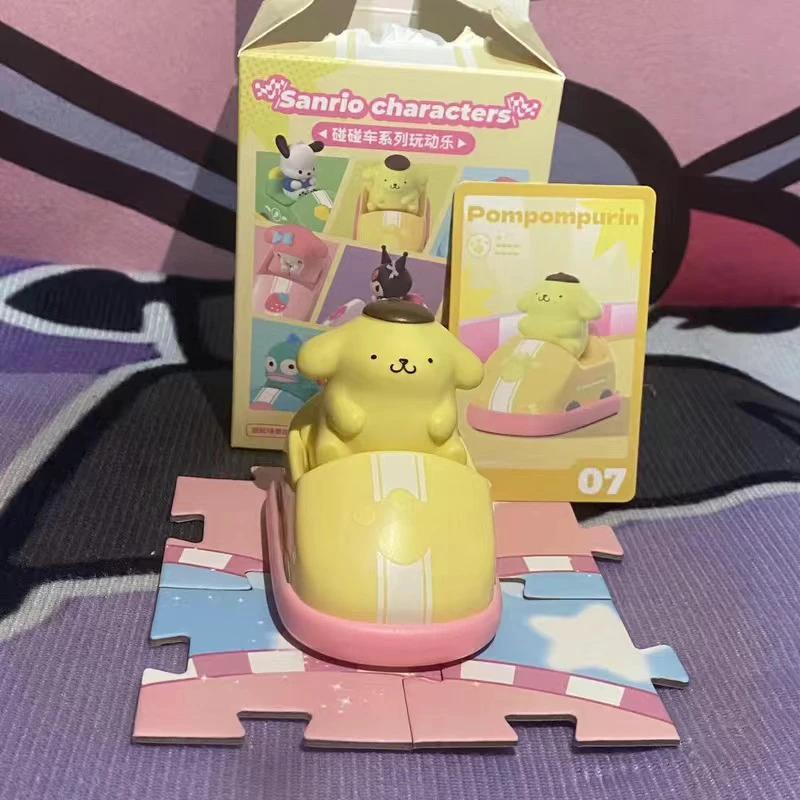 Genuine MINISO Sanrio Characters Bumper Car Series Blind Box cute Hello Kitty My Melody Kuromi Cinnamonroll Desktop Ornament