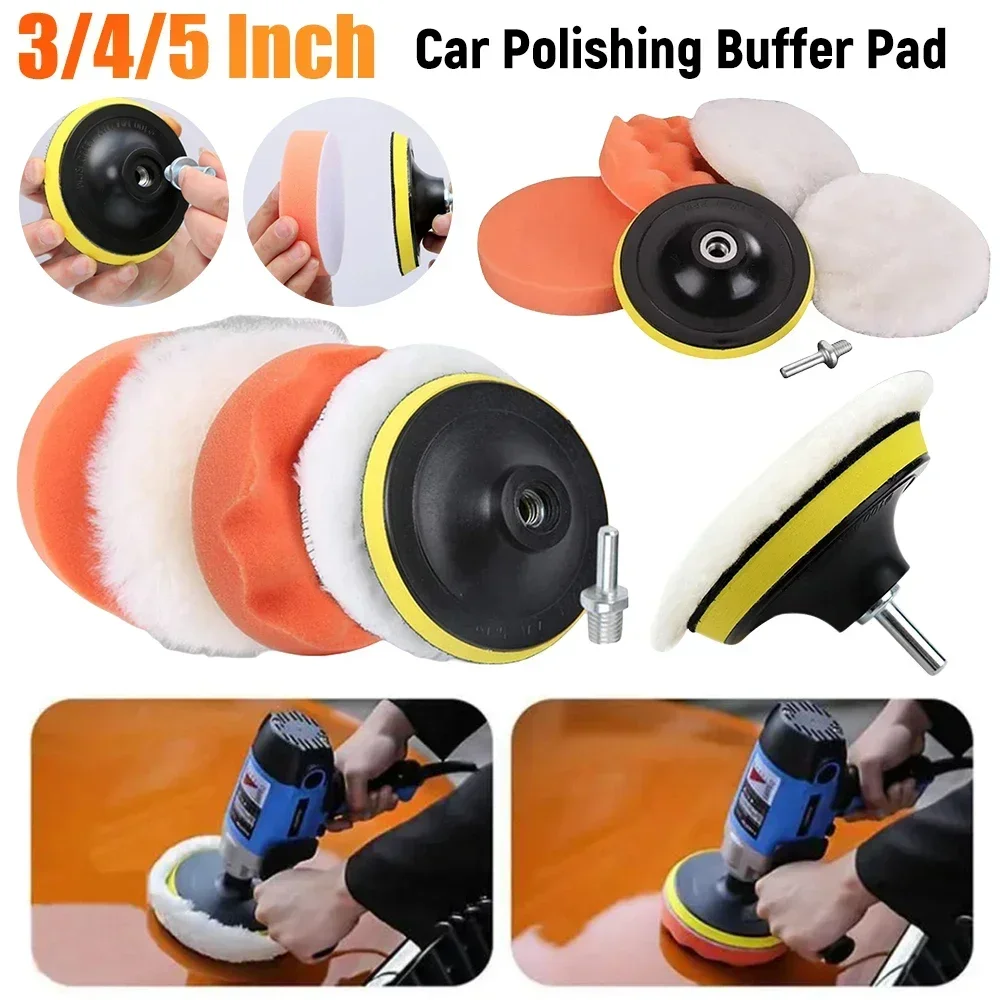 3/4/5 Zoll Auto Polierpads Schwamm Schaum Kit Wiederverwendbare Auto Polierer Pads Kit Polieren Wachsen Saubere Politur für Auto Entfernen Kratzer