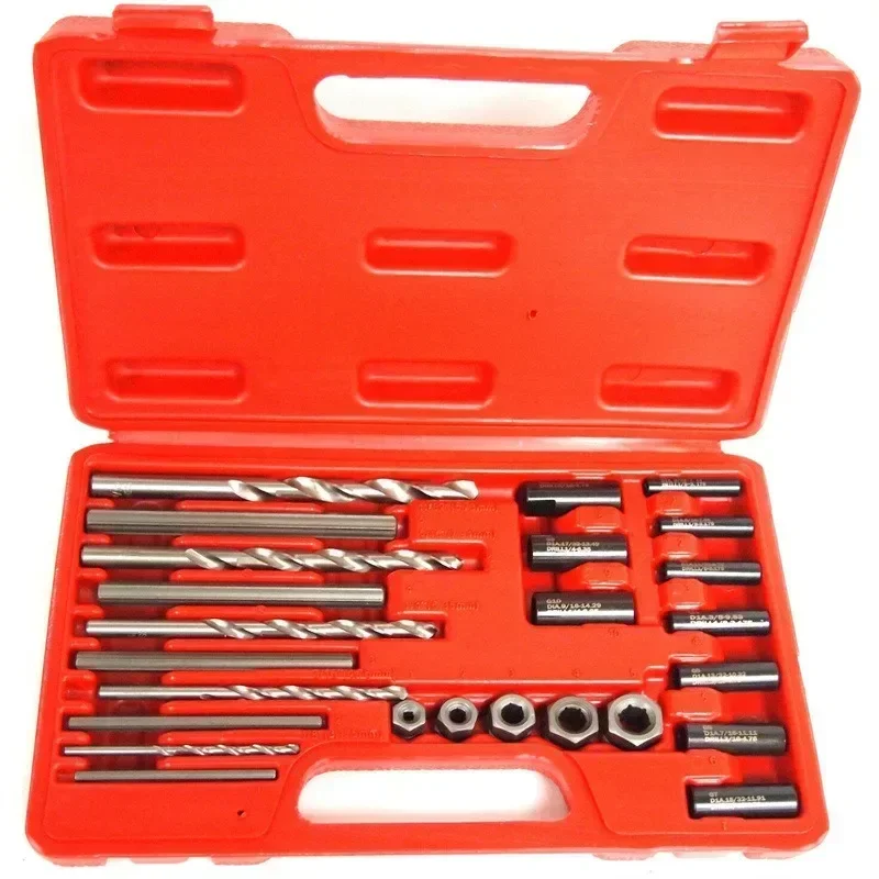 

25pc Screw Extractor Easy Out Drill And Guide Broken Screws Bolts Remover Kit