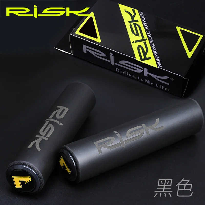 2PCS RISK Bicycle Handle Bar Grips Silicone Cycling Bike Grips Mountain Bike Handlebar Cover Anti-slip Grips Bicycle Bike Part