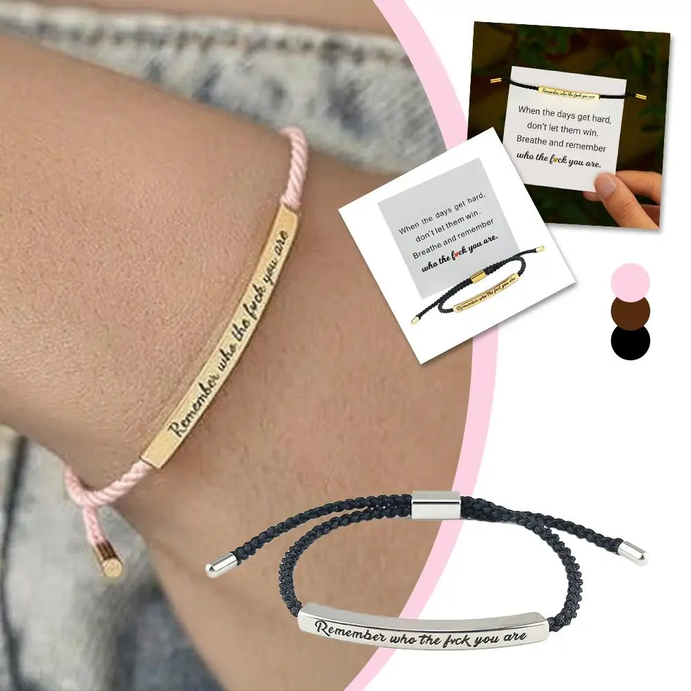 تذكر من F أنت سوار أنبوبي تحفيزي، سوار ملهم لليد قابل للتعديل، أنبوب لف مضحك U6T2 #2