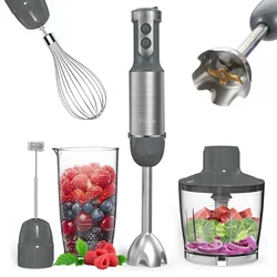 5-in-1 Electric Handheld Mixer Blender Milk Frother Egg Whisk and A Food Grinder 6 Speeds Adjustable for Whipped Cream US Plug