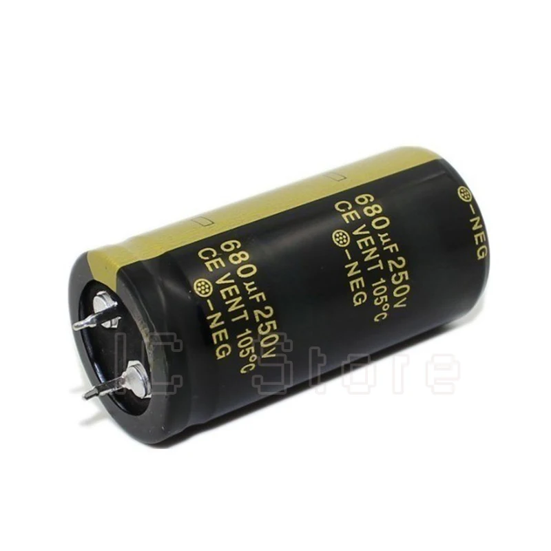 5PCS 250V 680uf Audio Capacitor Low ESR High Frequency 25x50mm 250V680uf Aluminum Electrolytic Capacitor Power Adapter 25*50