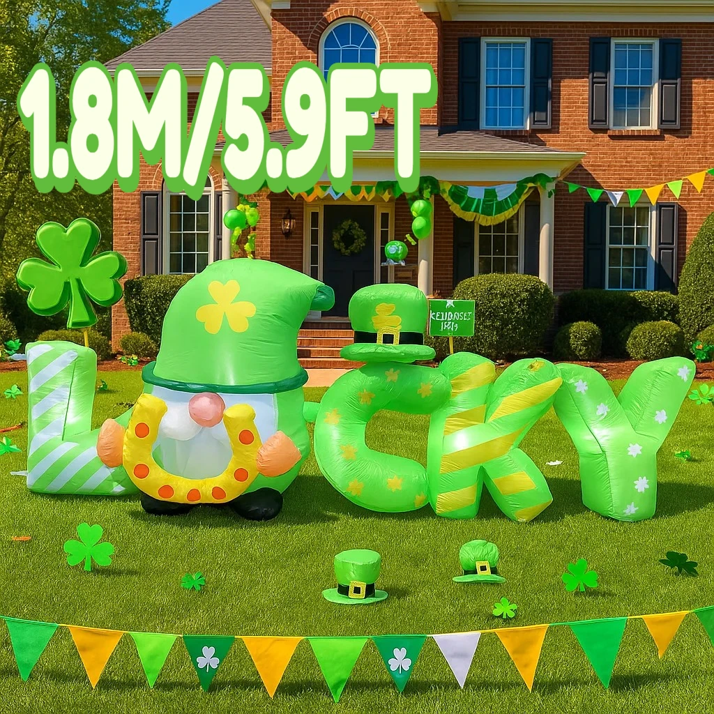 

1,8 м/5,9 футов счастливый эльф День Святого Патрика DIY украшения надувной праздничный декор для двора светодиодный орнамент День Святого Патрика подарок игрушечный декор