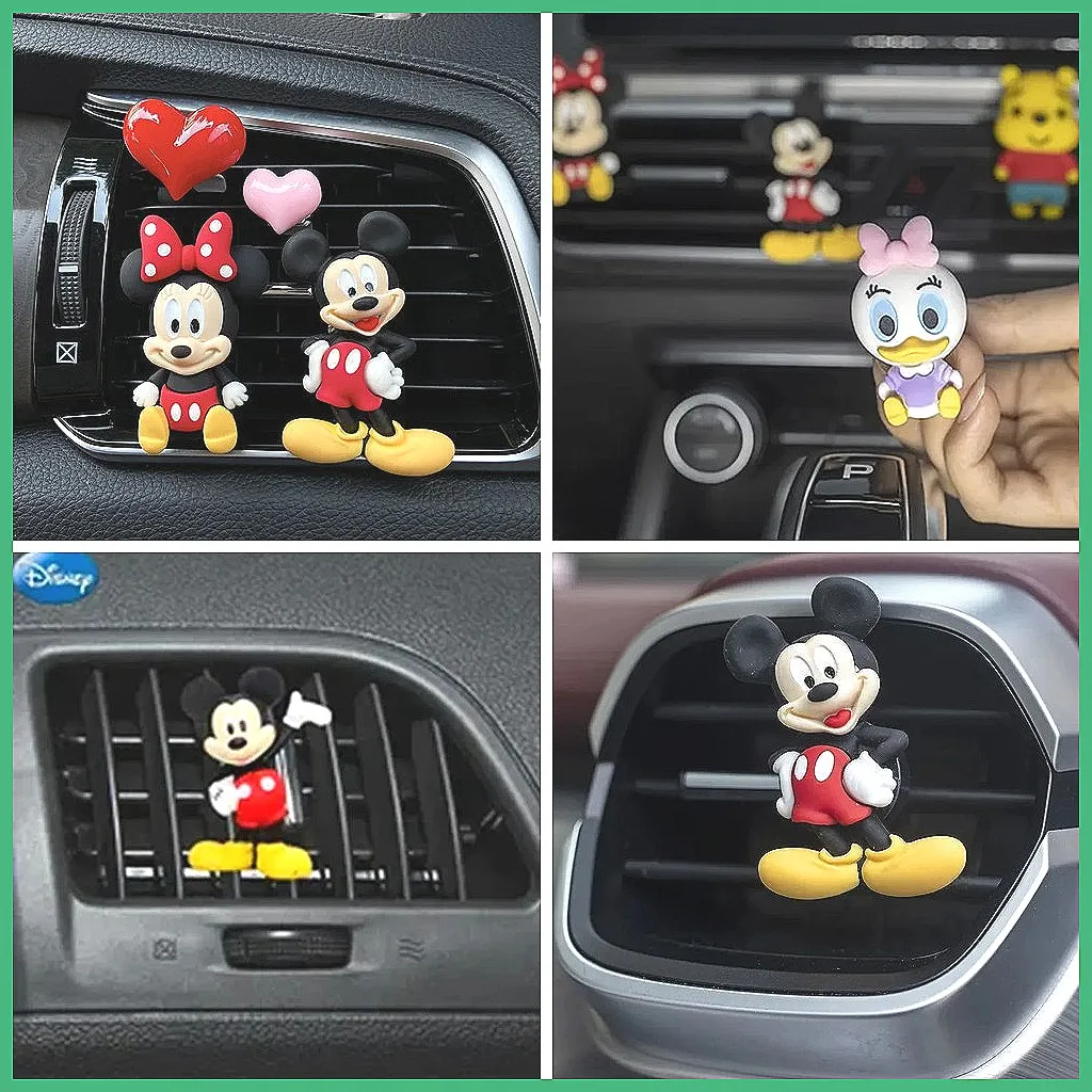 

Зажим для вентиляционного отверстия автомобиля с Микки Маусом Диснея, кавайный мультяшный парфюмерный орнамент для украшения автомобиля