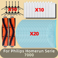 Accessories Fit For（ Philips Homerun Serie 7000 XU7100 / 01 XU7100 / 02 ） Filter Main Rolle Side Brush Mop Pads Replacement Part