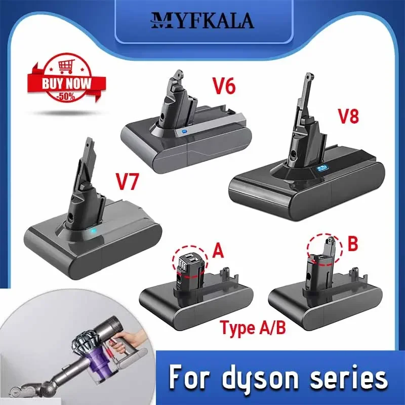 

Перезаряжаемая батарея для пылесоса Dyson V6 V7 V8 серии SV07 SV09 SV10 DC58 DC31 DC34 Absolute Fluffy Animal Pro Bateria