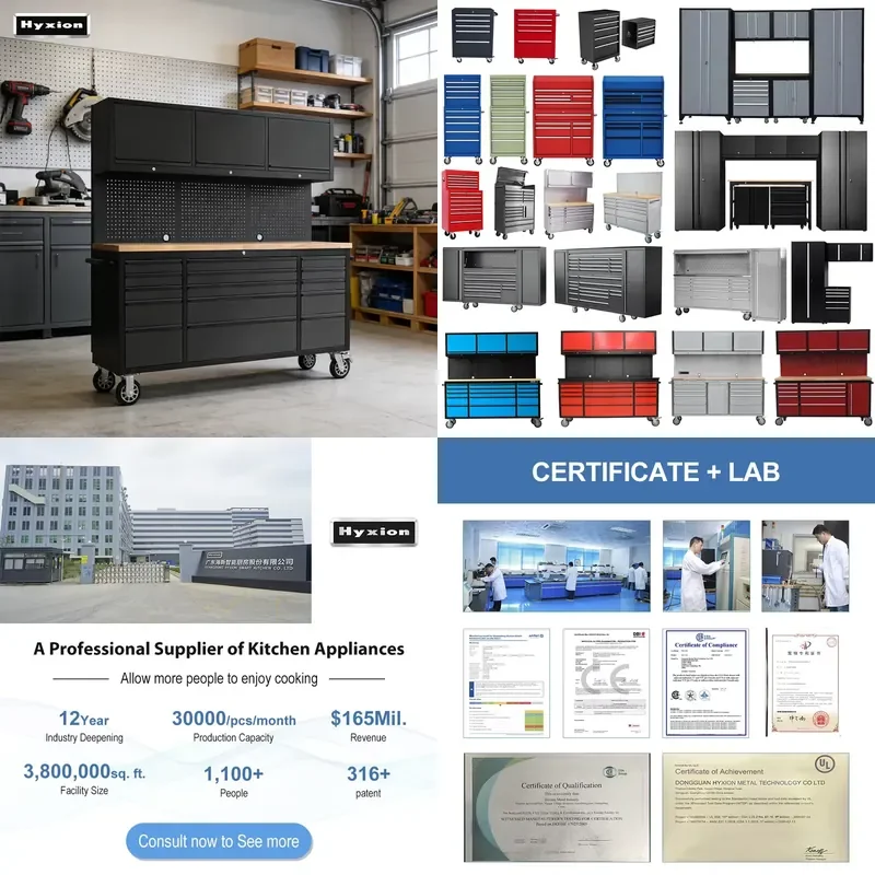 2026Hot Heavy Workshop 430 Stainless Steel Tool Cabinet Chest Garage Anti-Deformation Fireproof Workbench with Storage