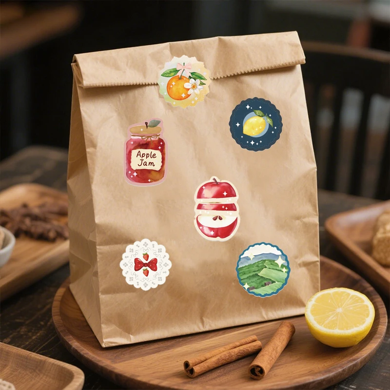 500 قطعة من ملصقات لف الفاكهة على شكل عنصر كرتوني، ملصقات فنية جمالية للكمبيوتر المحمول، خوذة زجاجة مياه للهاتف، شارات تزيين مقاومة للماء #4