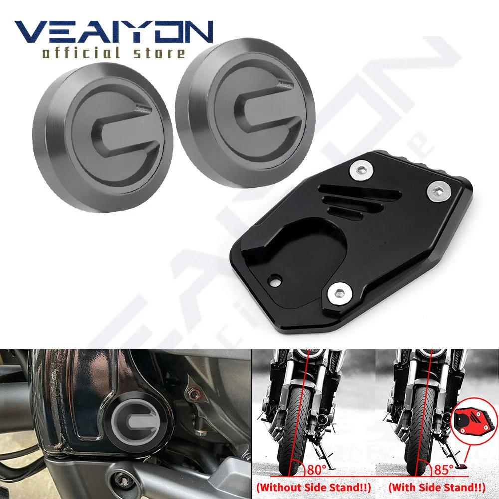 

For HONDA CB650R Motorcycle accessories Kickstand Side Stand Pad Enlarge Support Plate&Frame Hole Cap Cover Plug Bolt Protector