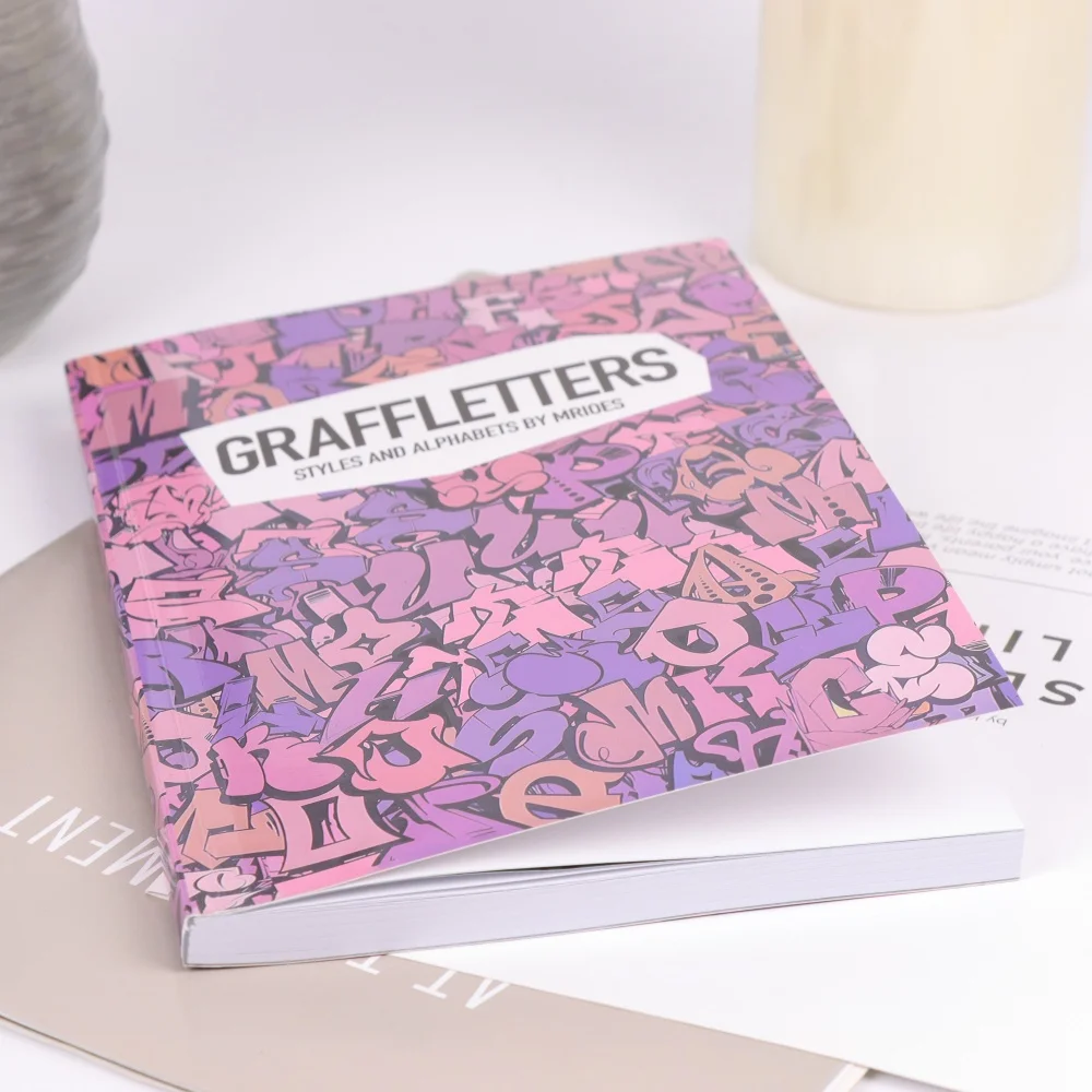 

Книжка-раскраска с буквами граффити, книжка-раскраска с креативным шрифтом граффити, книжка-раскраска для декомпрессии для взрослых.