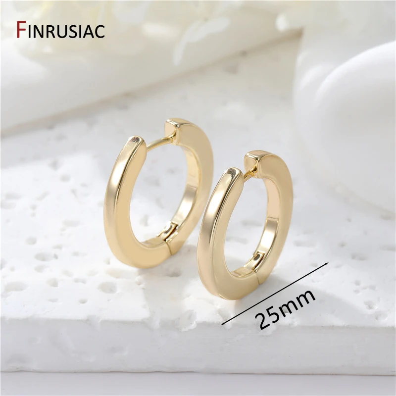 2023 neue Einfache Messing Vergoldet Creolen Für Frauen Trendy Runde Kreis Unisex Ohrring Partei Schmuck – Detail 8