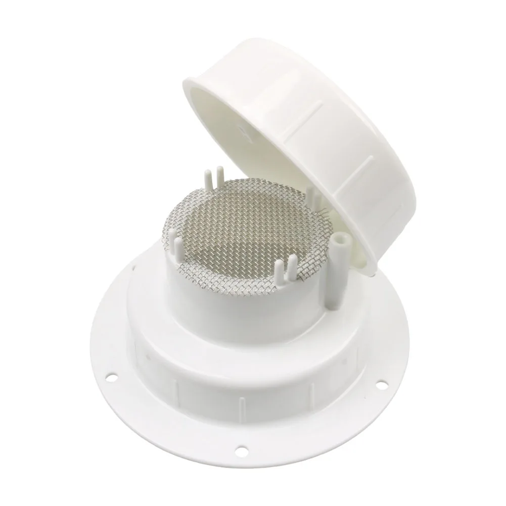 

White RV Plumbing Vent Cap With Screen For Camper Trailer 1-2 3/8 Inch Pipe Sewer Air Flow Replacement Part Accessory