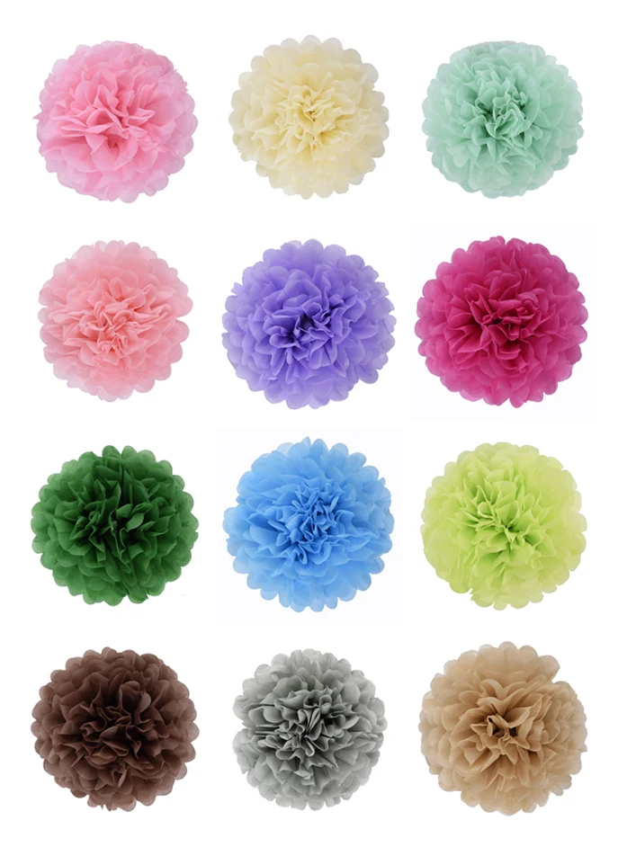 Handmade Tissue Party Flower Ball Decoration Paper Pompoms Wedding Decorative Baby Shower Birthday Favor Decor