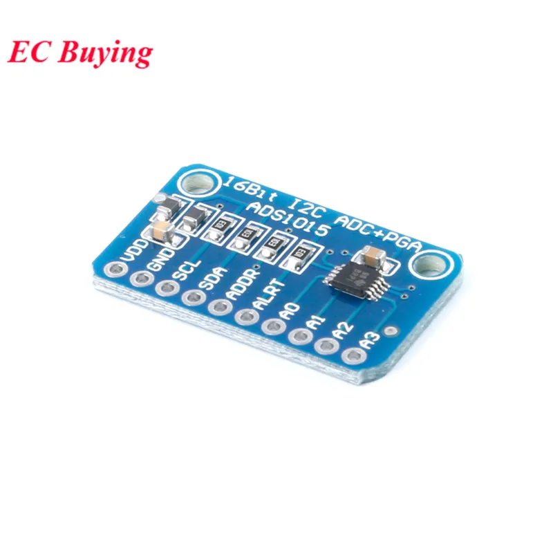 ADS1115 ADC Ultra-compact 16 Bit I2C 16-precision ADC Module Development Board 4 Channel with Pro Gain Amplifier RPi