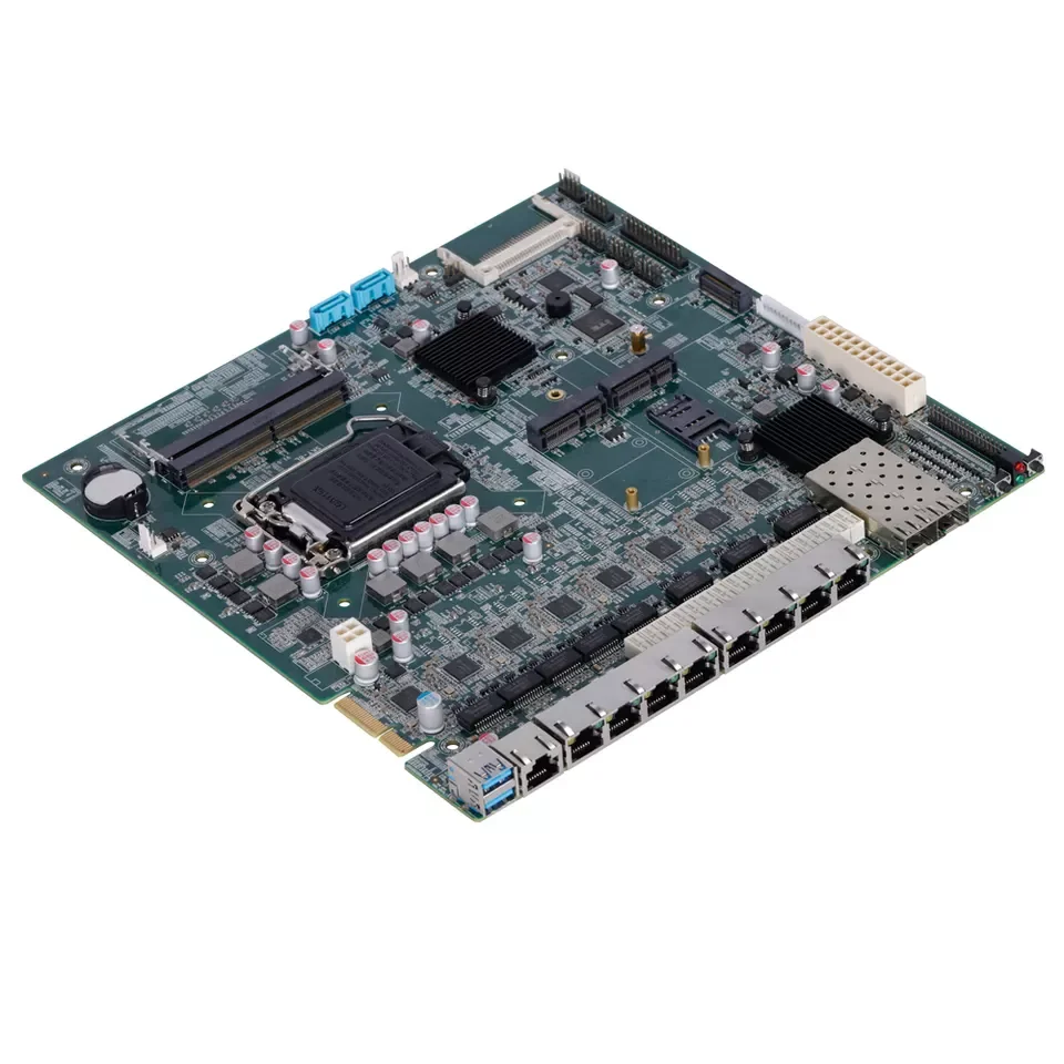 In-tel Core I3 I5 I7 2*DDR4 32GB M.2 Gigabit Optical Fiber Port Network Platform 8 LAN 2SFP Motherboard Firewall Server