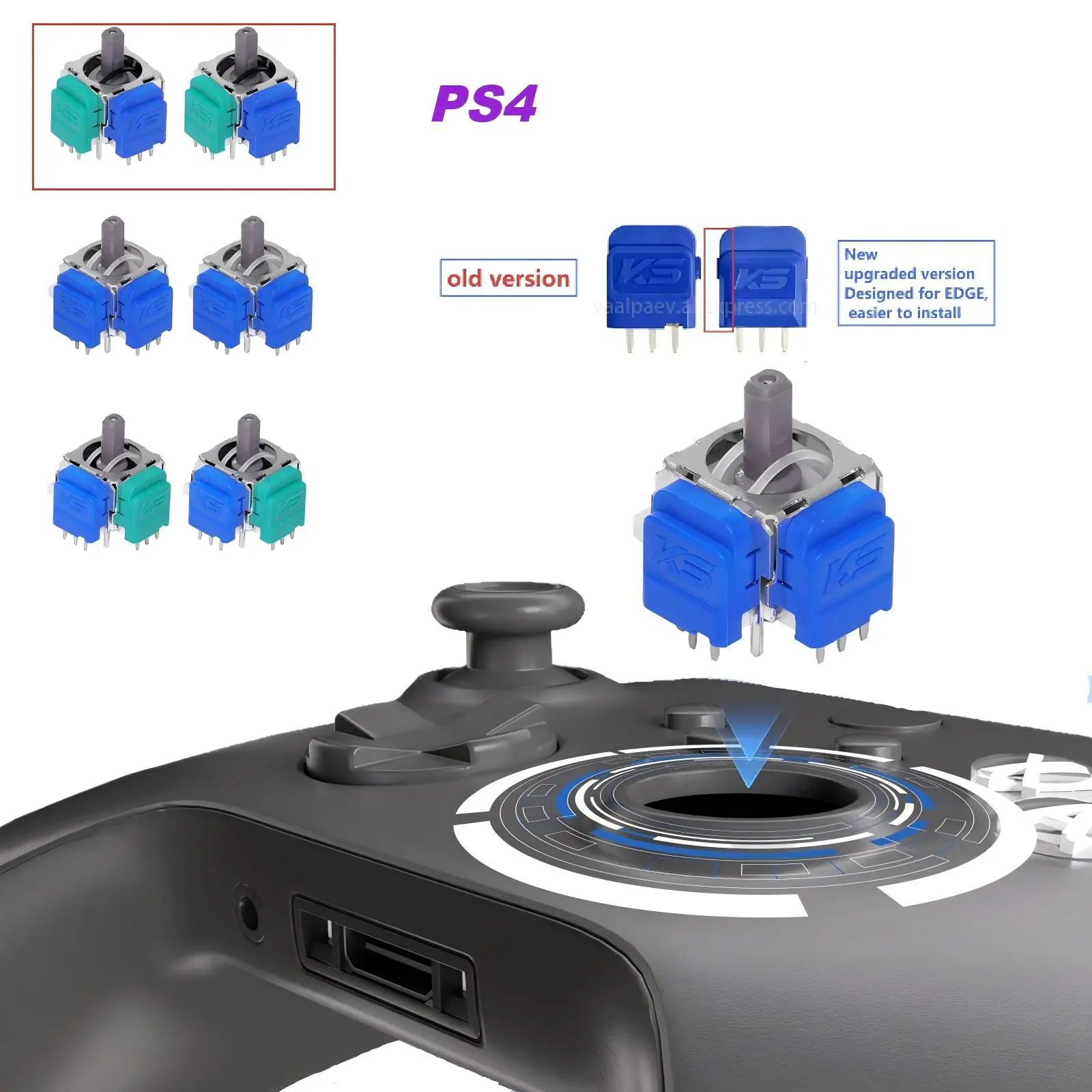 Für PS5 PS4 XBOX Serie Controller 3D Analog Thumbstick K-Silber JS13 PRO + TMR Joystick No-Drift Gamepad Ersatz Zubehör