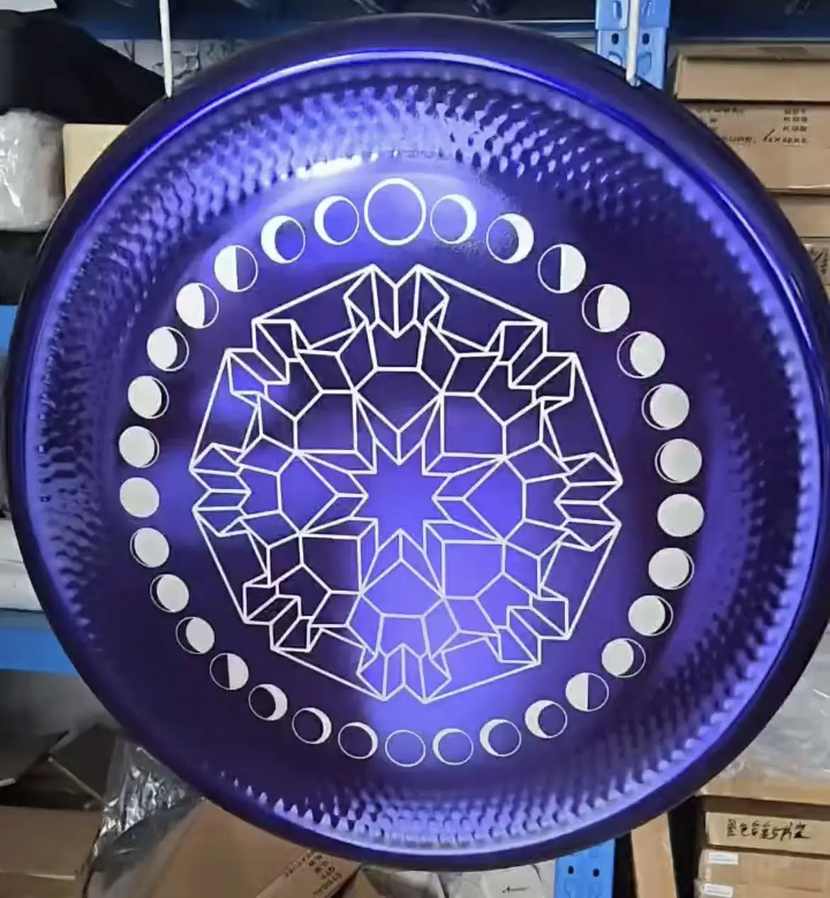 18-36 inch Moon Phase Mandala Purple Gong with Mallet High Vibration for Meditation, Healing and ReLaxation Gongbath Percussion view 4
